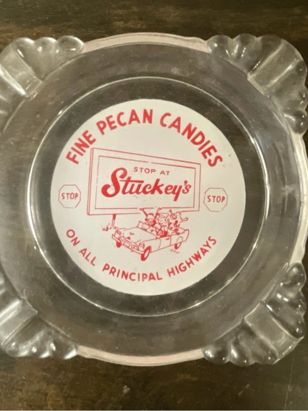 Stuckey's Ashtray Vintage Advertising Logo Pecan Log Roll Roadside Tourist